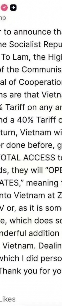 达成协议!20%关税,转运货物40%关税!中国经越南转口美国被堵死?