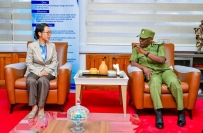 陈明健大使与坦警察总监共同出席坦“一带一路”安全协调中心挂牌仪式